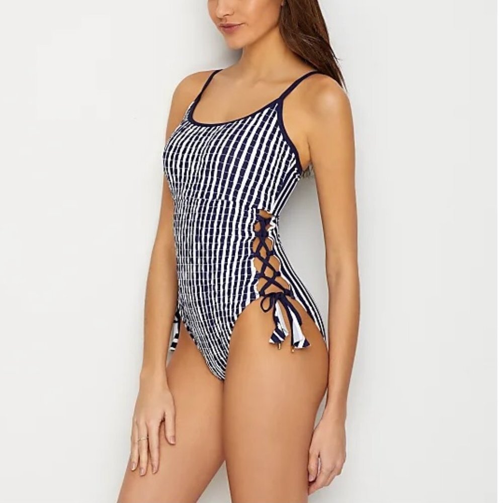 Studio Anne Cole Don't Smock Me Lace-Up Swimsuit